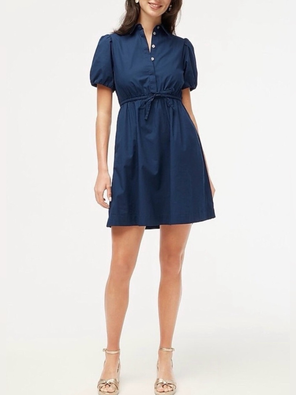 J Crew Short-Sleeve Mini Shirt Dress 6 NWT